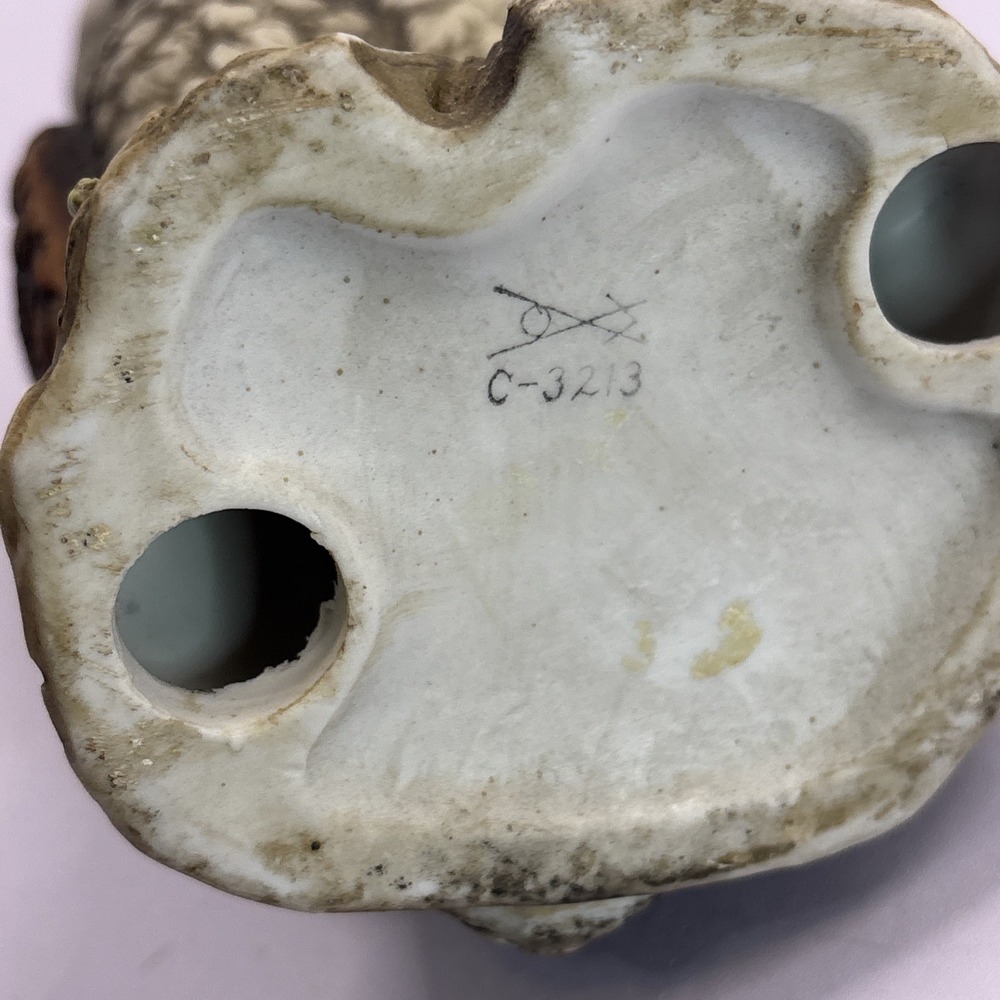 Vtg Ardco Brown And White Owl on Tree Stump Figurine C-3213 Made in Taiwan - Picture 6 of 9